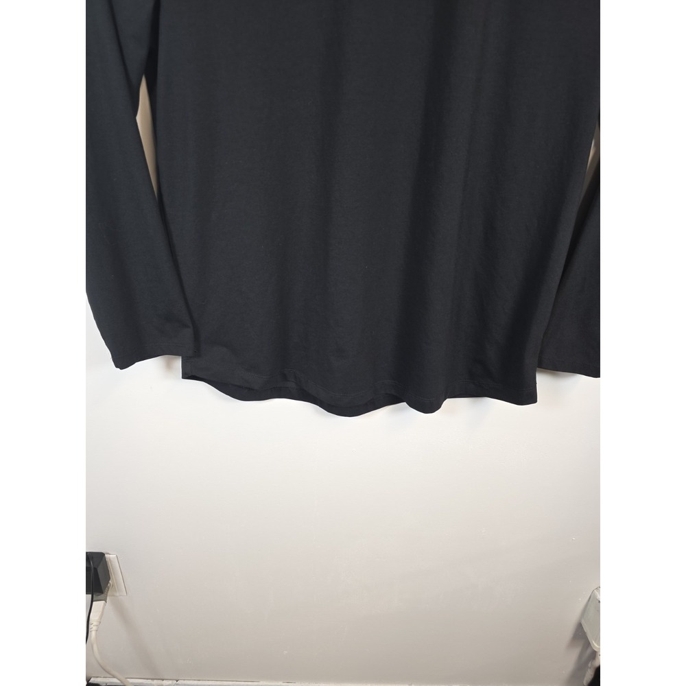 Cuts Mens XXL Curved Hem Long Sleeve T Shirt Black Athletic Basic Crew Ne - Picture 2 of 8